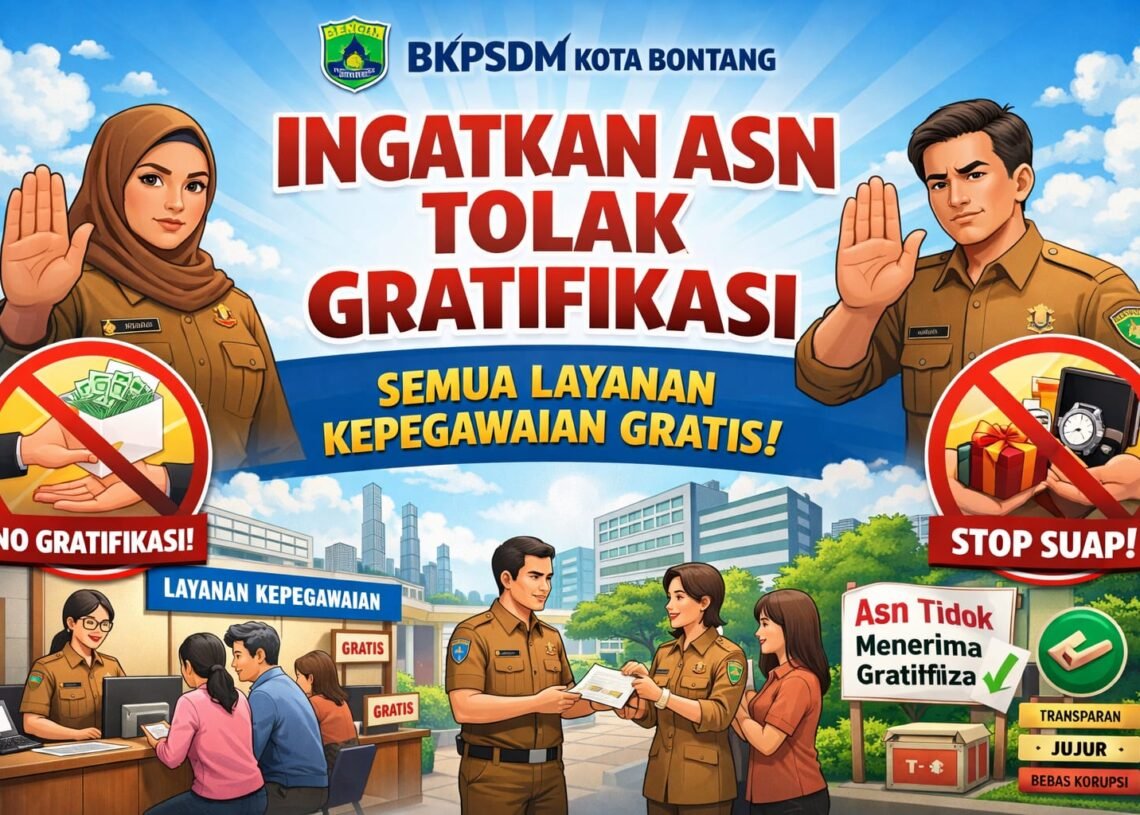 BKPSDM Bontang Ingatkan ASN Tolak Gratifikasi, Semua Layanan Kepegawaian Gratis